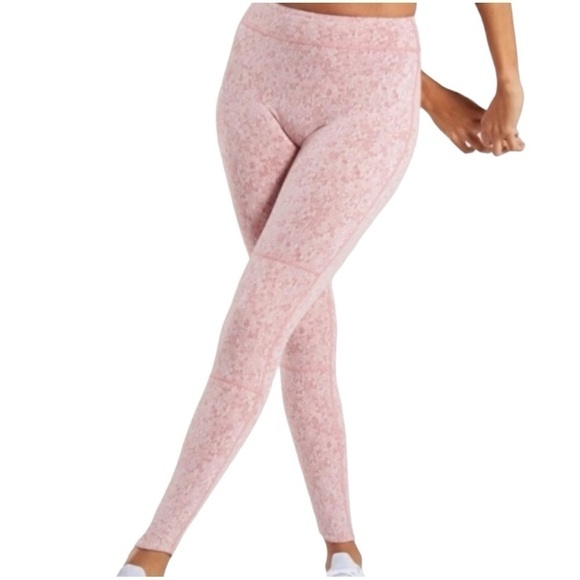 GYMSHARK Dry Fleur Textured Pink 7/8 Length Leggings Small - Picture 1 of 6